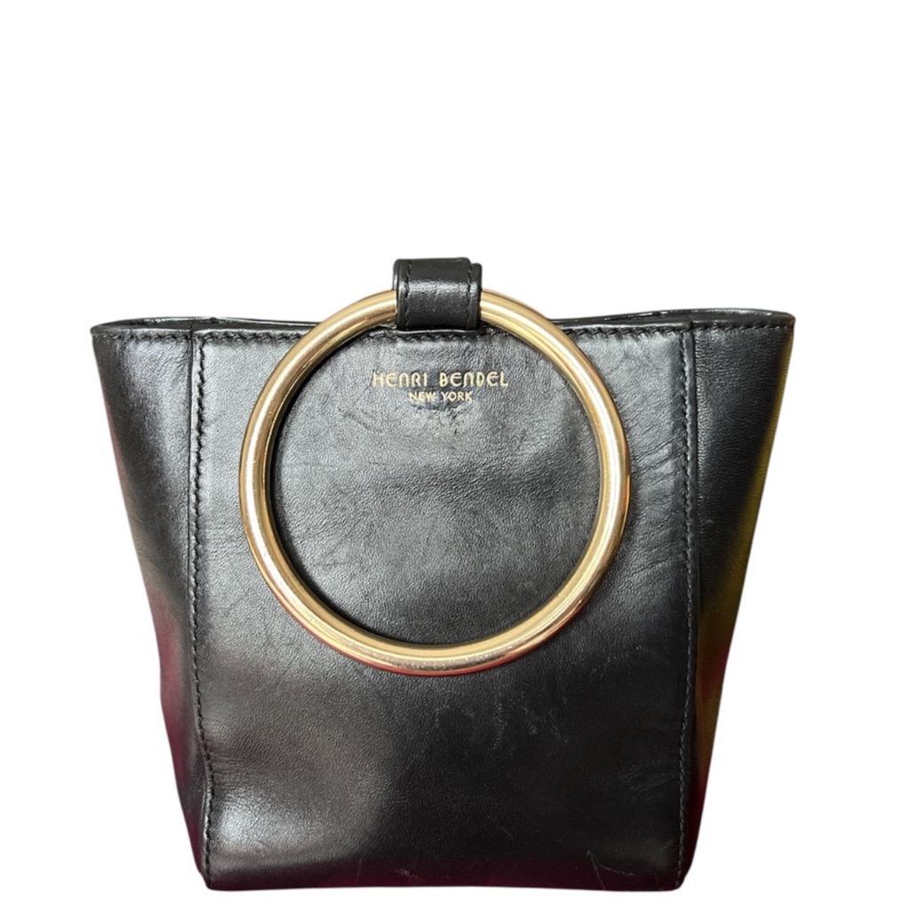 Henri Bendel Black Mini Bag With Gold Accent